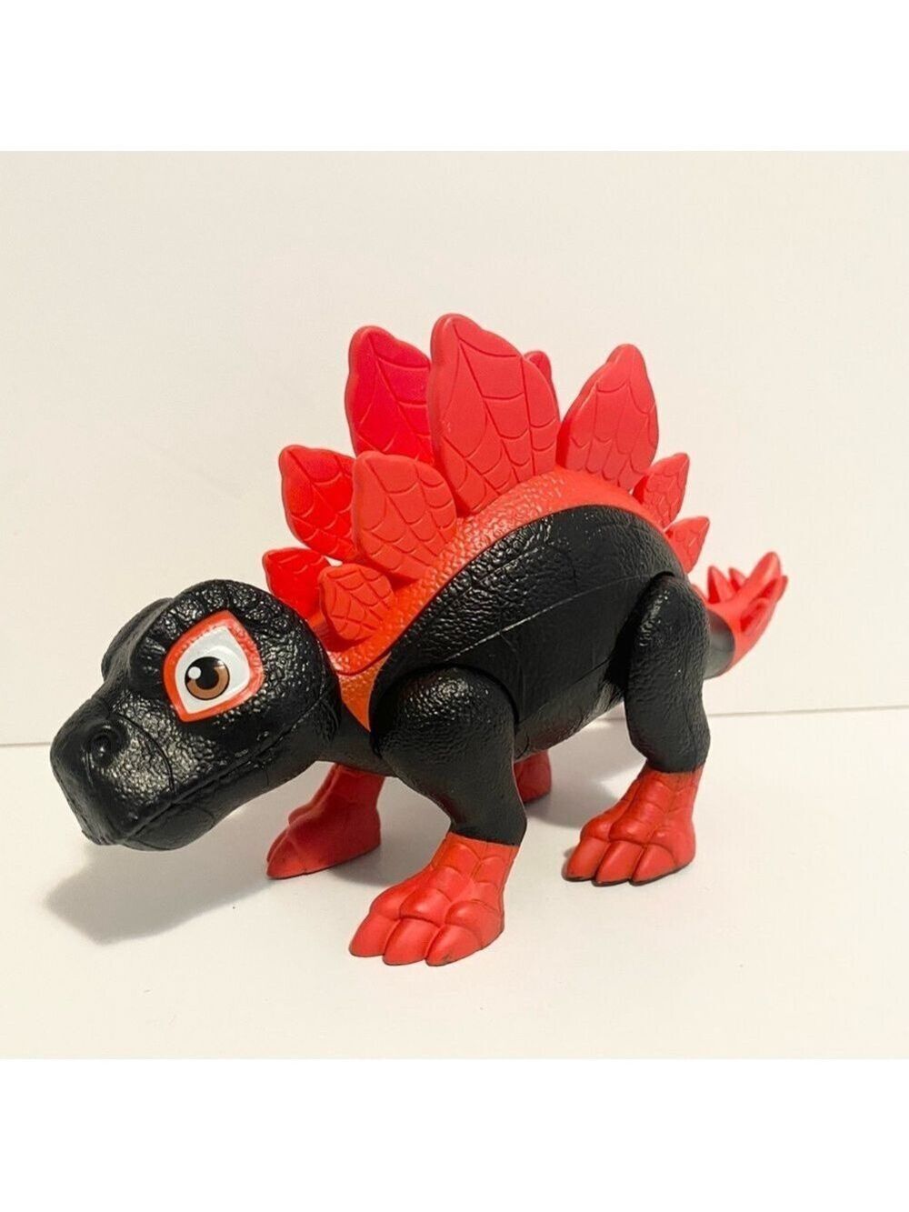 Spidey And His Amazing Friends Dino Webs Dino Spin Figure Black Red Dinosaur Toy